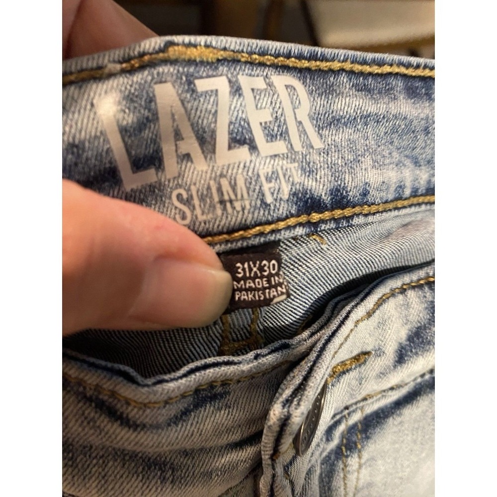 Lazer Slim Fit Stretch Men 31X30 Denim Pants Classic Light Wash Comfort Stretch - Picture 4 of 6